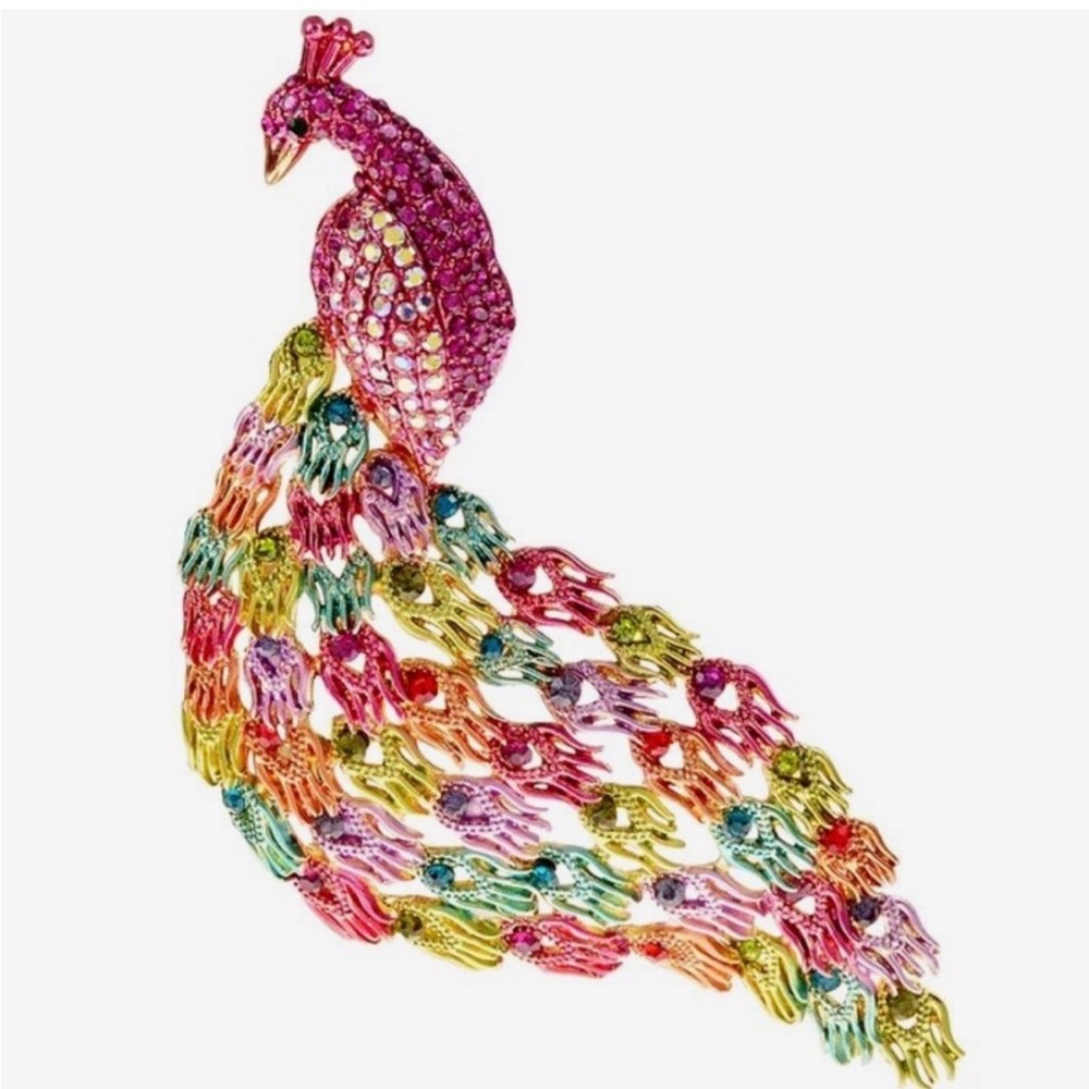 Colorful Peacock Brooch